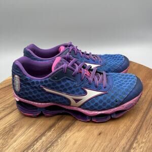 Mizuno Wave Prophecy 4 Shoes Womens Size 7 Blue Pink Running Athletic Sneakers